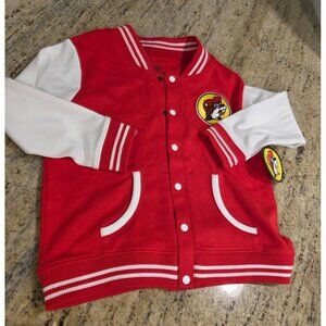 New! Bucees Toddler 3T Varsity Jacket Red And White